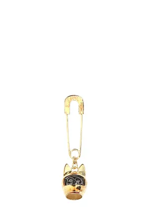 Ambush Cat-Helmet Charm Safety Pin Single Earring