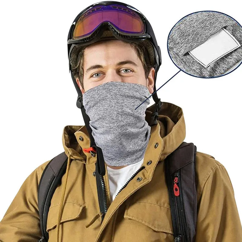Bandana Neck Gaiter Safety Carbon Filters Face Cover For Men Women Outdoors