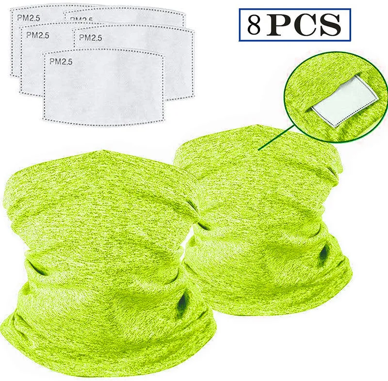 Bandana Neck Gaiter Safety Carbon Filters Face Cover For Men Women Outdoors