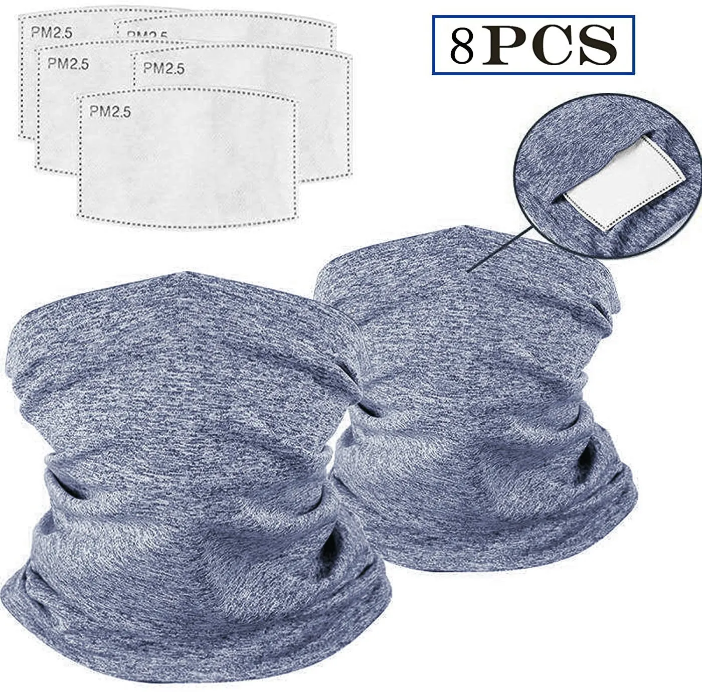 Bandana Neck Gaiter Safety Carbon Filters Face Cover For Men Women Outdoors