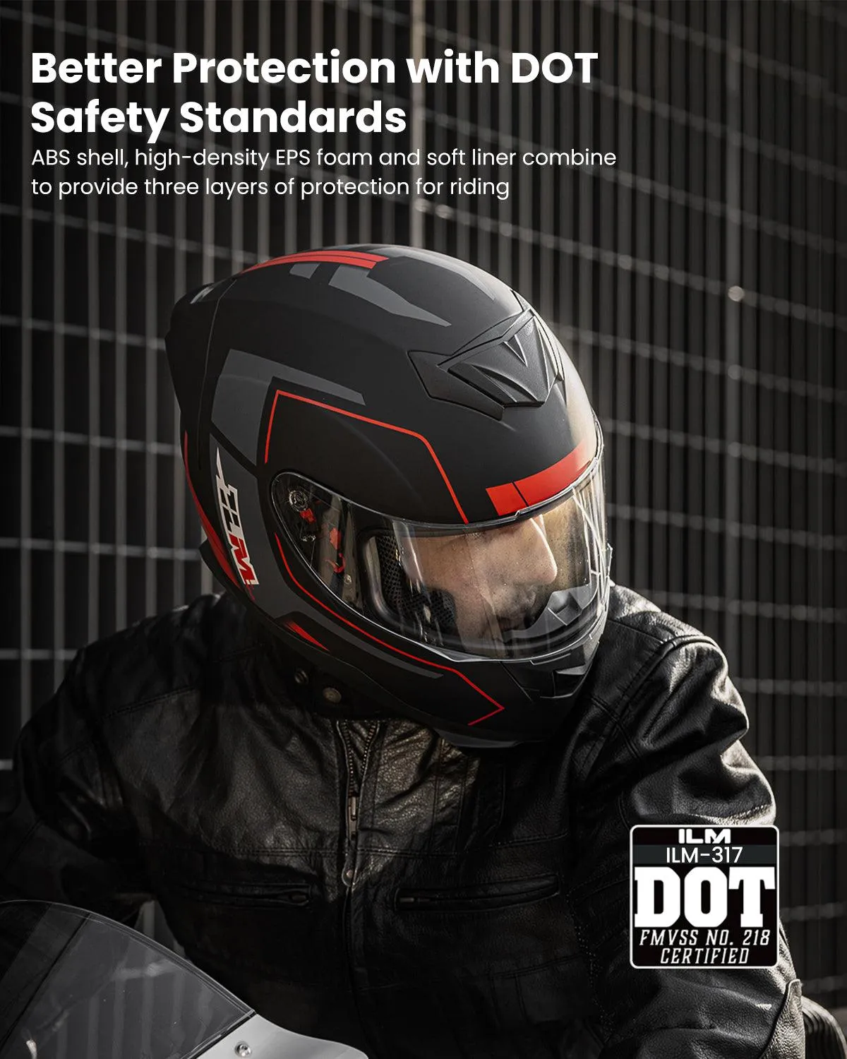 ILM Full Face Motorcycle Helmet Model 317