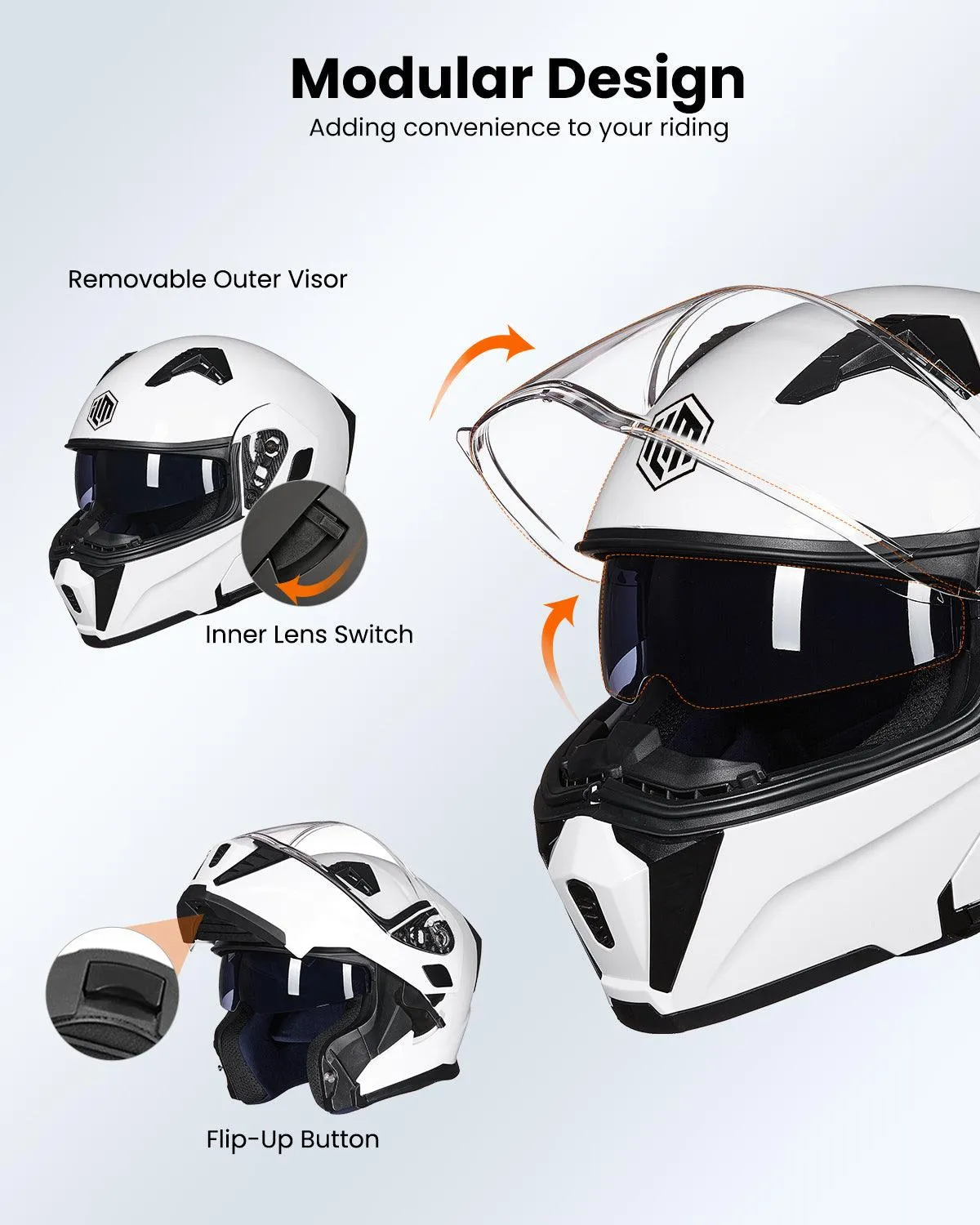 ILM Motorcycle Modular Full Face Helmet Model 906