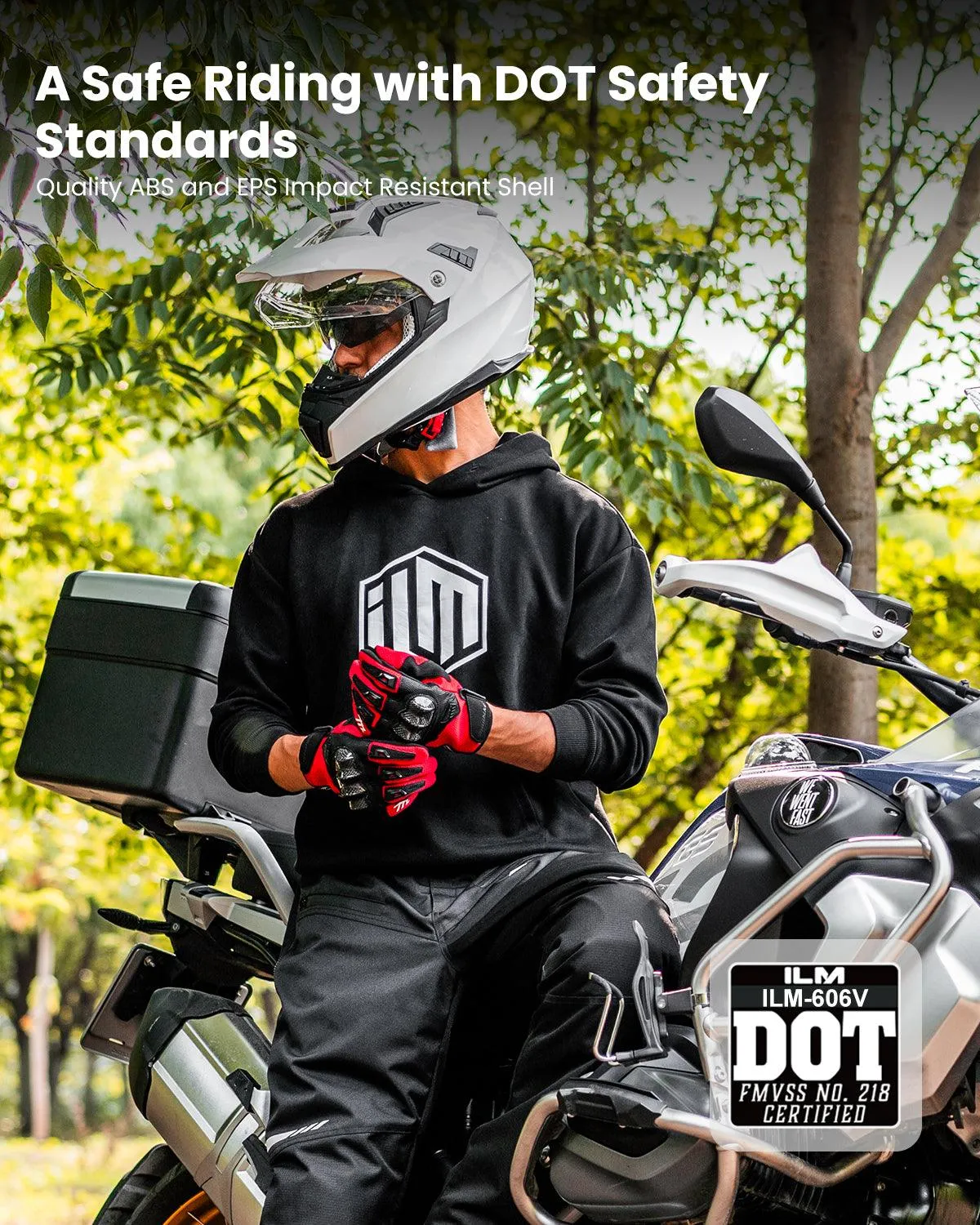 ILM Off Road Motorcycle Dual Sport Helmet Model 606V