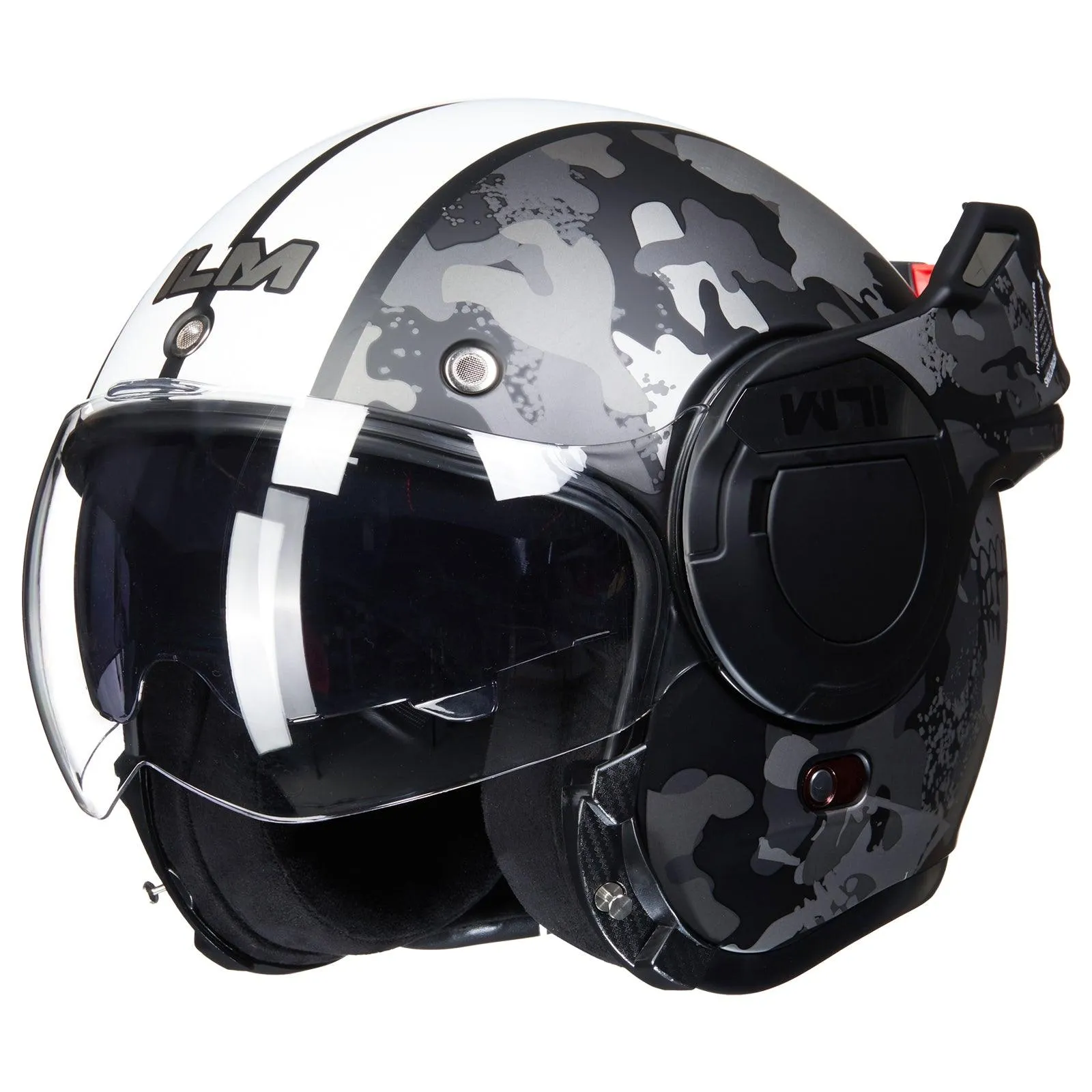 ILM Vintage Full Face Modular Motorcycle Helmet Model B707