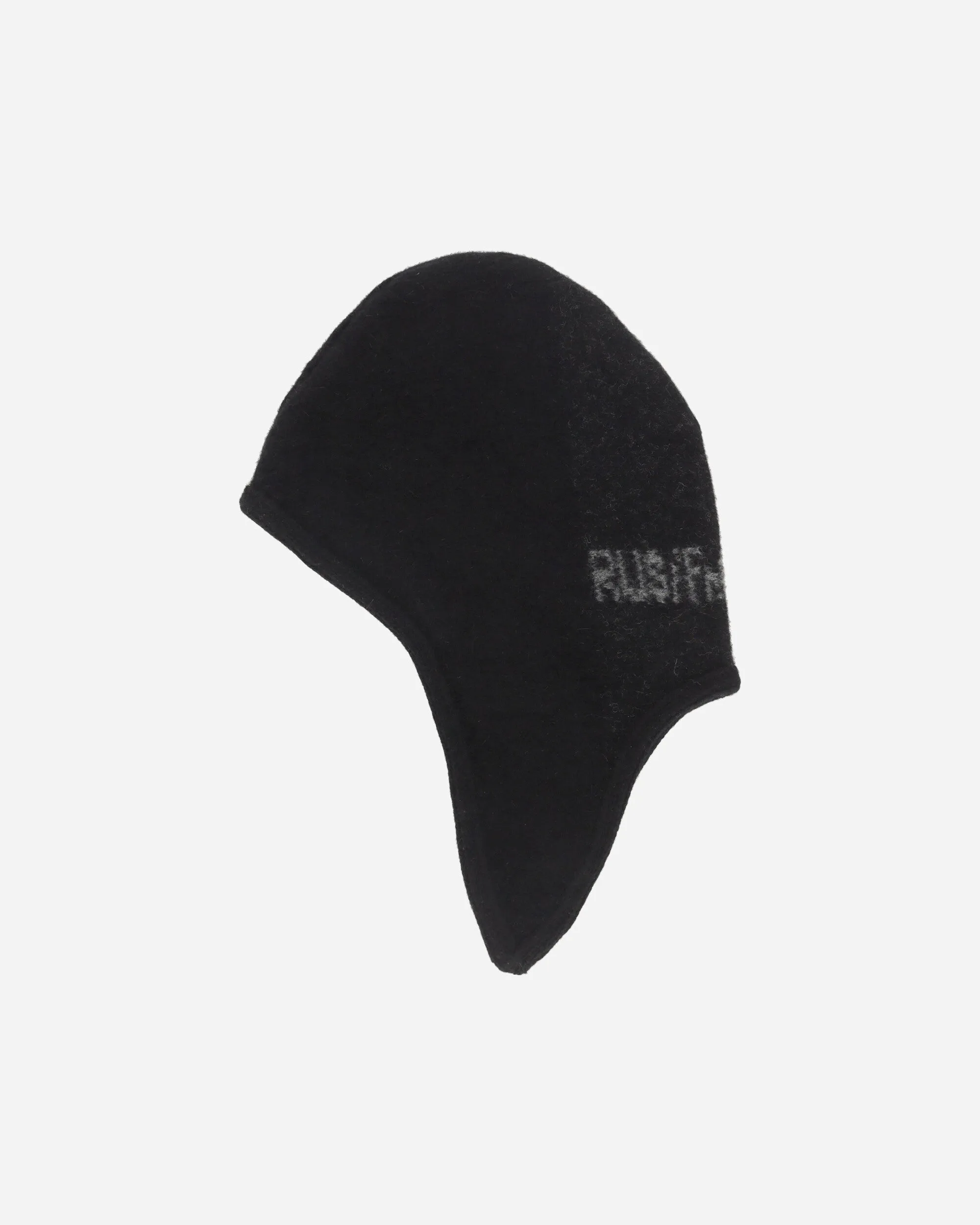 Knitted Logo Helmet Hat Black
