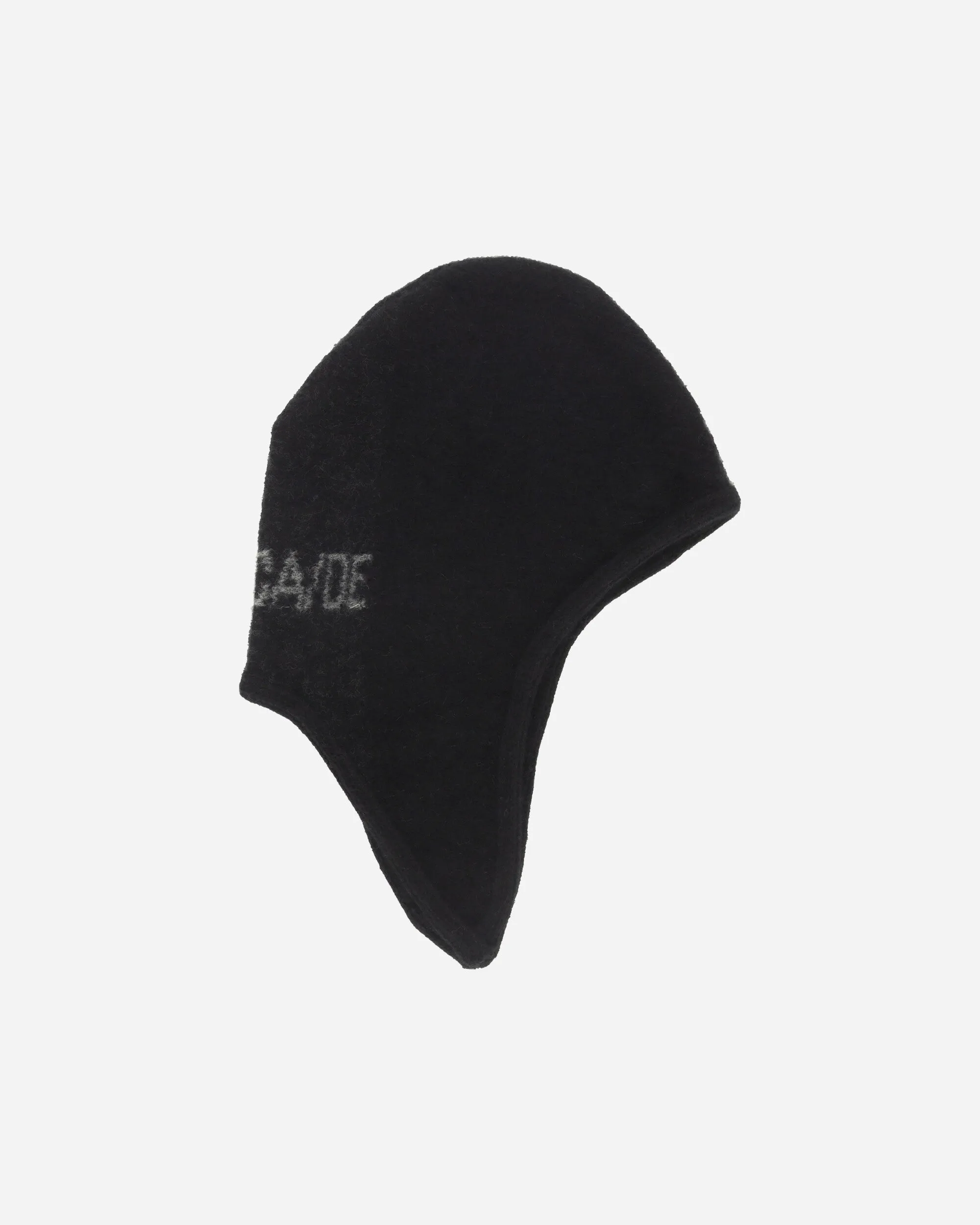 Knitted Logo Helmet Hat Black
