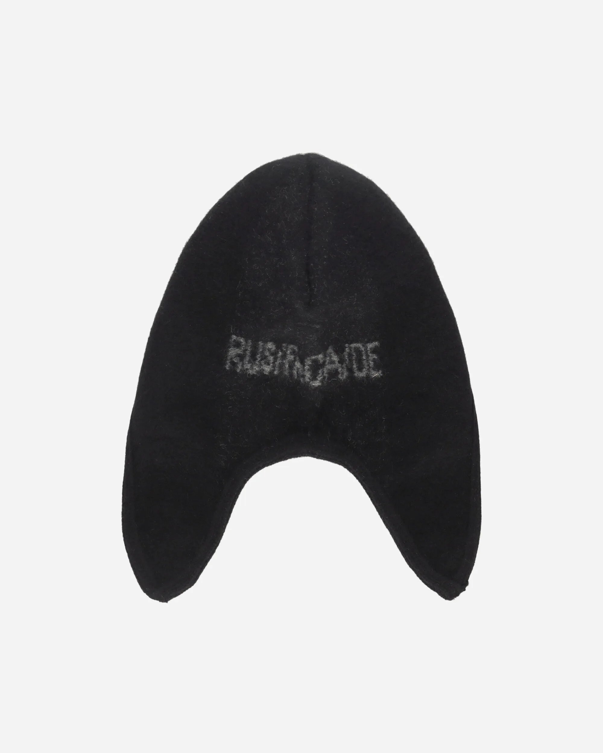Knitted Logo Helmet Hat Black