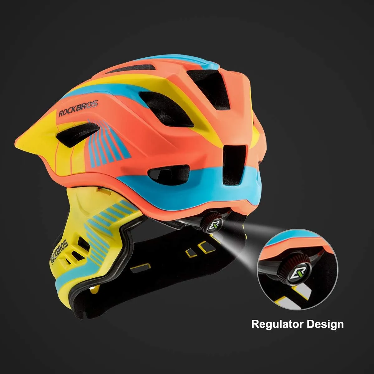ROCKBROS Kids Full Face Helmet Detachable for Youth Child Boys Girls Ages 3-16