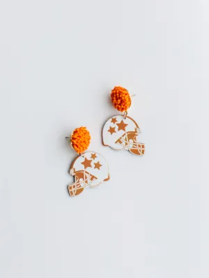 Touchdown Earrings | Orange   White